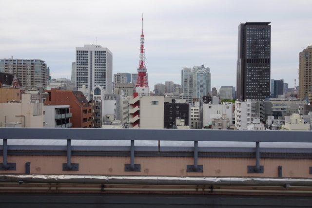 東京タワーの見える屋上